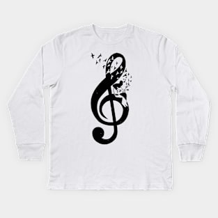 Treble Clef - guitar Kids Long Sleeve T-Shirt